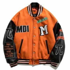 vibrant medaigual orange jacket   youthful streetwear icon 7944