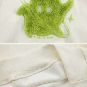 vibrant monster hoodie with plush 3d embroidery 3949