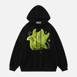 vibrant monster hoodie with plush 3d embroidery 4592