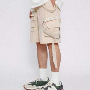 vibrant multi pocket cargo shorts edgy streetwear essential 2881