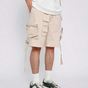 vibrant multi pocket cargo shorts edgy streetwear essential 3394