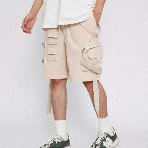 vibrant multi pocket cargo shorts edgy streetwear essential 6139