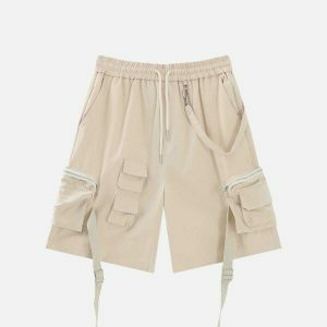 vibrant multi pocket cargo shorts edgy streetwear essential 7008