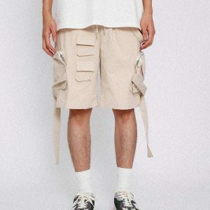 vibrant multi pocket cargo shorts edgy streetwear essential 8366