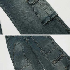 vibrant multi pocket jeans 7339
