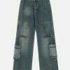 vibrant multi pocket jeans 8281