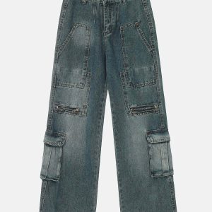 vibrant multi pocket jeans 8281
