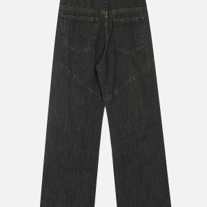 vibrant multi pocket loose jeans 1664