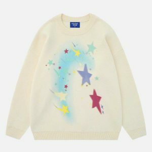 vibrant multi star sweater 5842