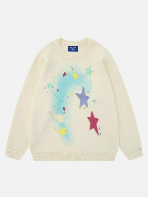 vibrant multi star sweater 5842