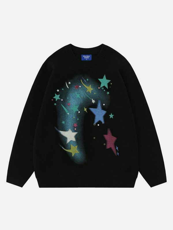 vibrant multi star sweater 8462