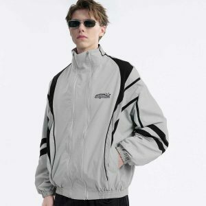 vibrant multi zip up stripe jacket 8471