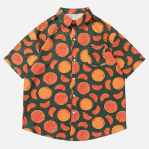 vibrant orange graphic tee   youthful & trendy streetwear 6530