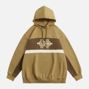 vibrant patchwork hoodie urban streetwear 3616