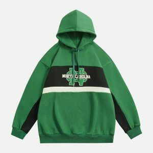 vibrant patchwork hoodie urban streetwear 6885