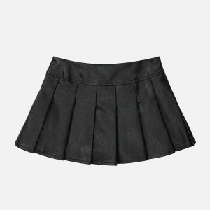 vibrant patchwork plaid pu skirt urban fashion trend 3622