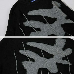 vibrant patchwork tassel sweater urban fashion 5768