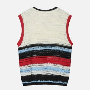 vibrant rainbow cut out vest   y2k streetwear icon 8402