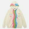 vibrant rainbow graffiti hoodie urban streetwear 3778