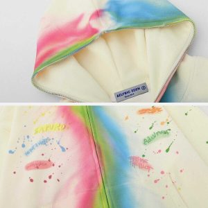vibrant rainbow graffiti hoodie urban streetwear 8413