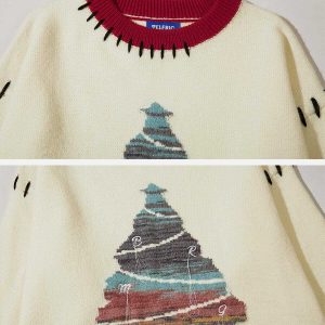 vibrant rainbow tree sweater y2k streetwear 6597