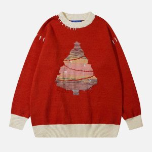 vibrant rainbow tree sweater y2k streetwear 6974