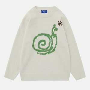 vibrant snail pattern sweater urban streetwear 8601