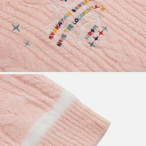 vibrant star embroidery sweater y2k streetwear 1924