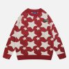 vibrant star jacquard sweater urban fashion trend 6357