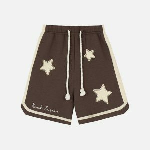 vibrant star patchwork shorts 7832