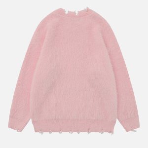 vibrant star pattern sweater edgy & retro streetwear 7823