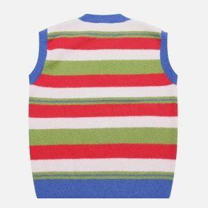 vibrant star pattern sweater vest 2584