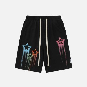 vibrant star print shorts trendy & youthful streetwear 1898