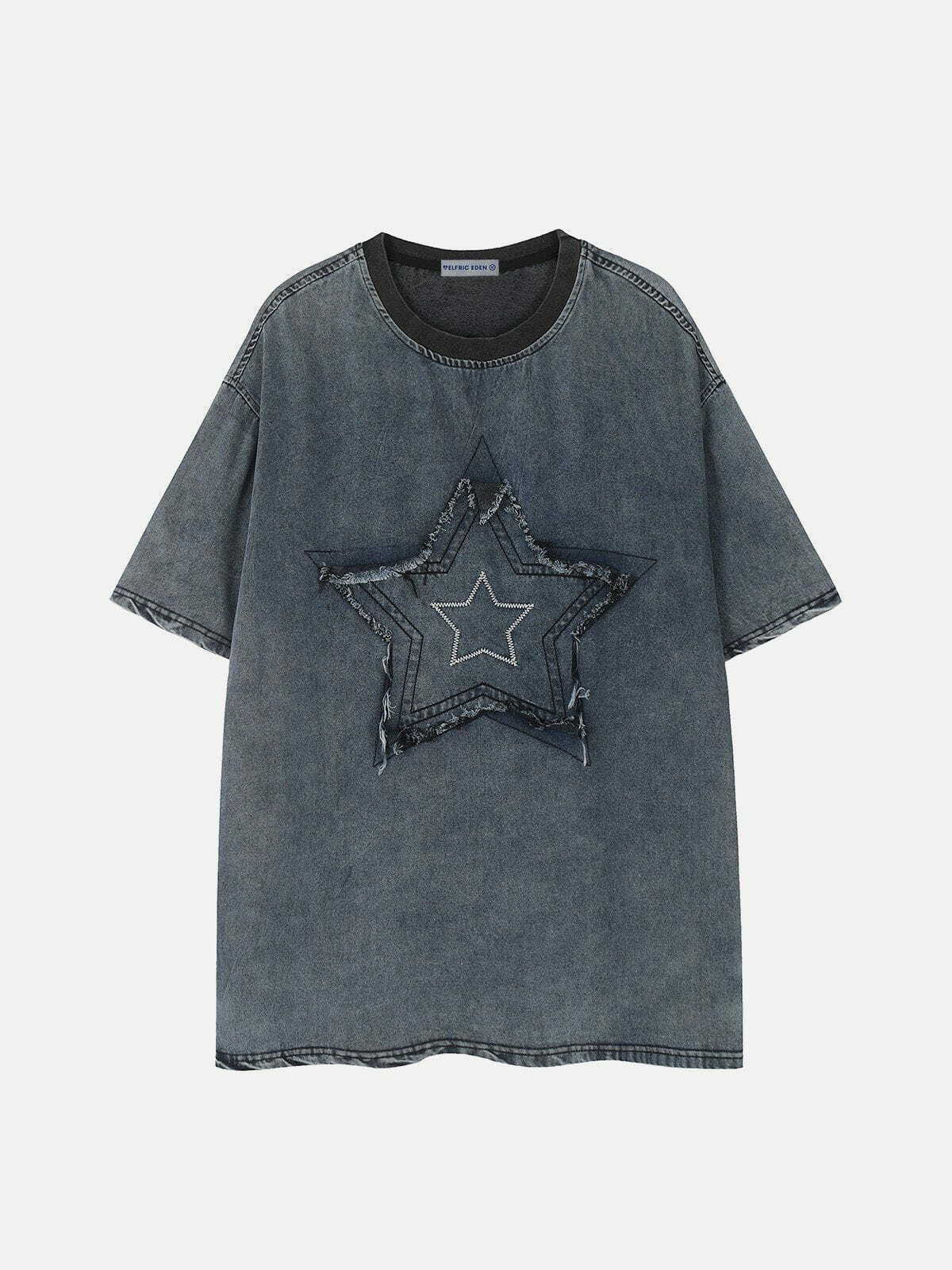 vibrant star washed tee edgy streetwear essential 5418