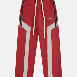 vibrant stripe clash pants dynamic color mix streetwear 7777