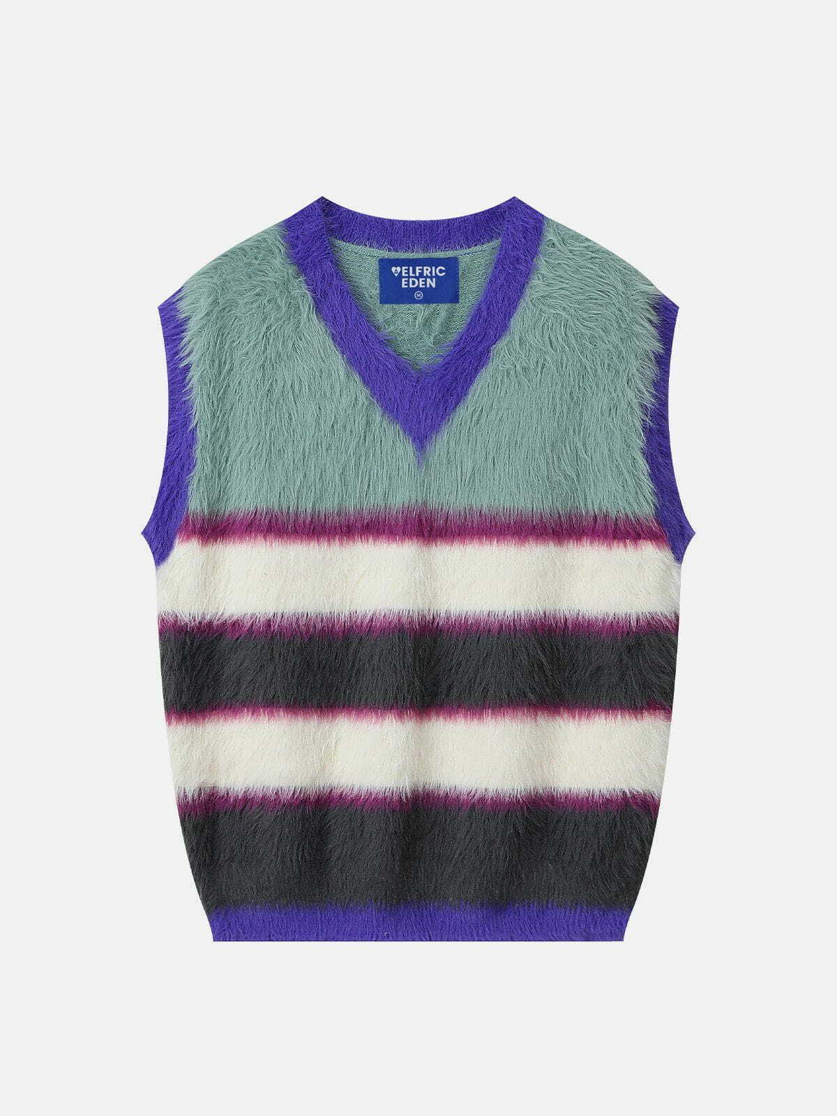 vibrant striped sweater vest 3137