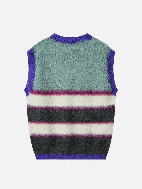 vibrant striped sweater vest 4059