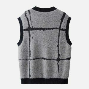 vibrant striped sweater vest urban chic 3152