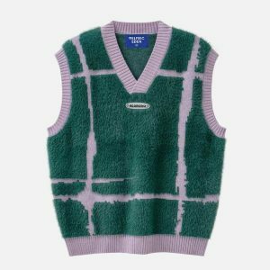 vibrant striped sweater vest urban chic 5643