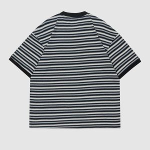 vibrant stripes clash tee youthful & dynamic style 2420