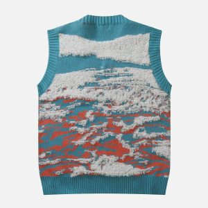 vibrant tie dye sweater vest urban streetwear 5401