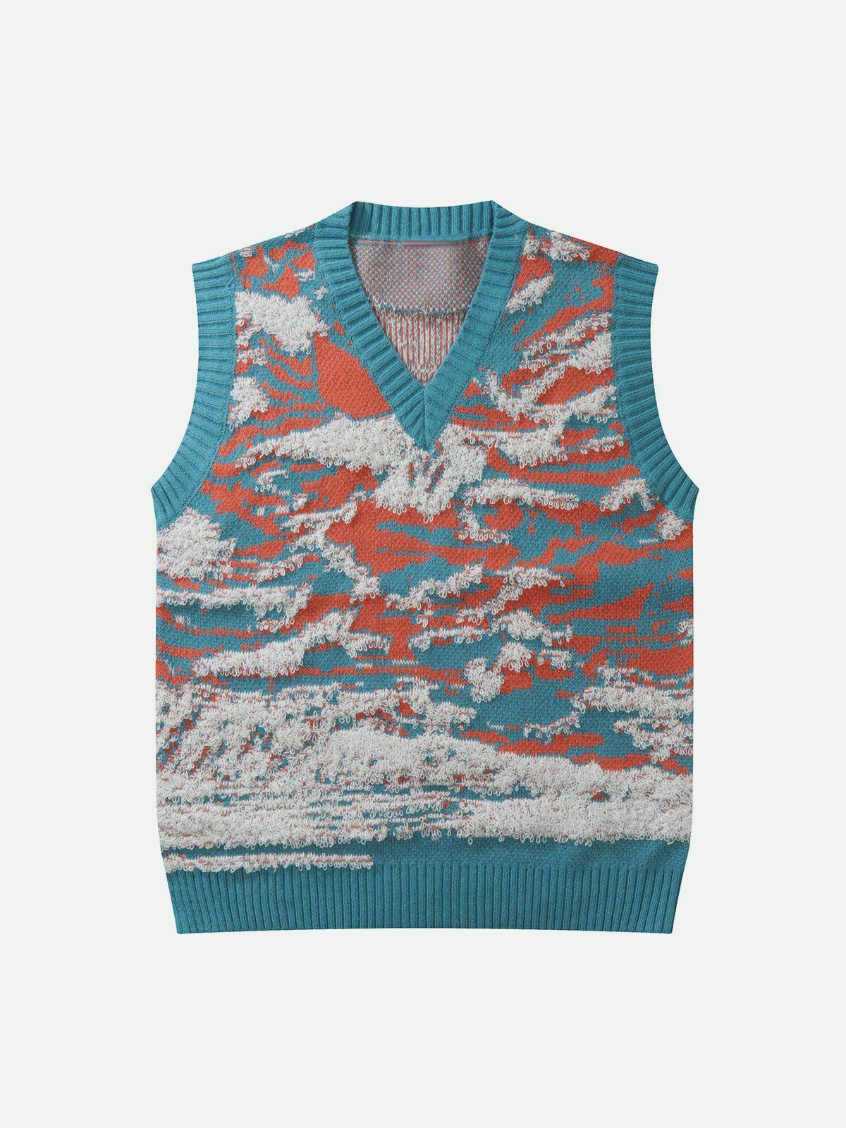 vibrant tie dye sweater vest urban streetwear 7188