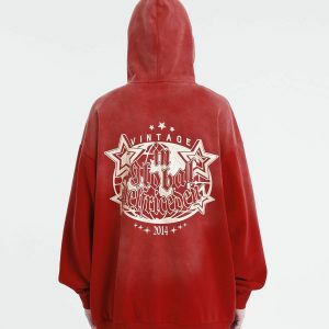 vibrant vintage washed hoodie with iconic print 6605