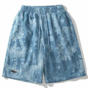 vibrant washed tiedye shorts dynamic drawstring design 3845