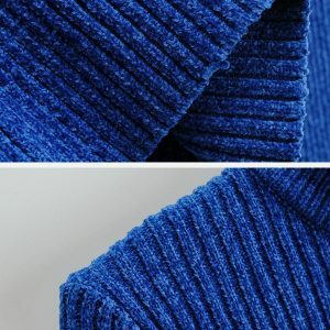 vibrant zipper knit sweater urban streetwear 3125