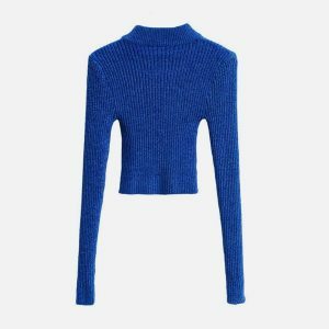 vibrant zipper knit sweater urban streetwear 5205