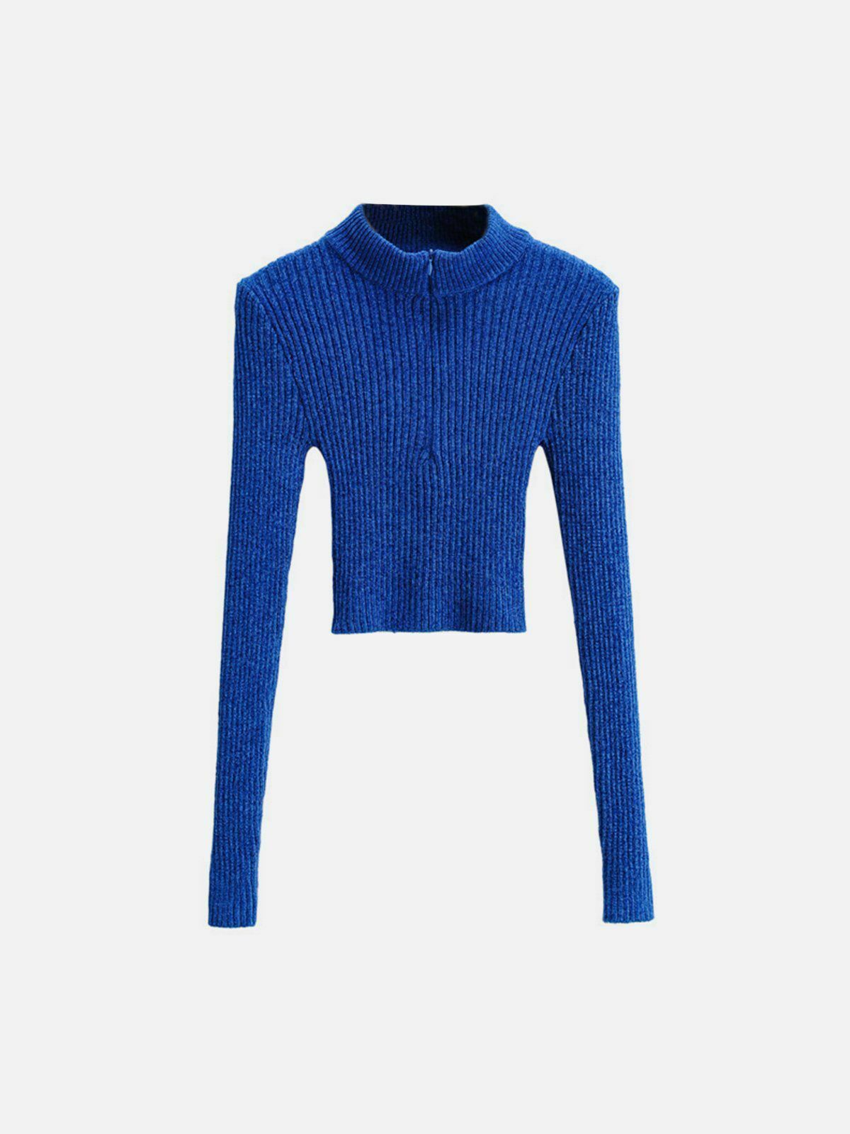 vibrant zipper knit sweater urban streetwear 5817