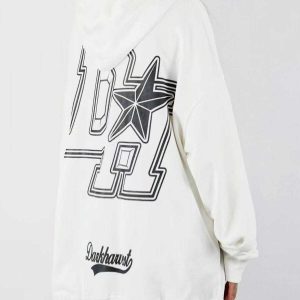 vintage 'dh' print hoodie   iconic & youthful streetwear staple 2680