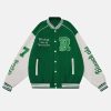 vintage 'r' embroidery varsity jacket iconic & youthful style 7515