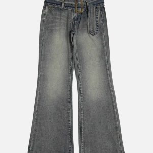 vintage big belt jeans   sleek wash & urban appeal 1031